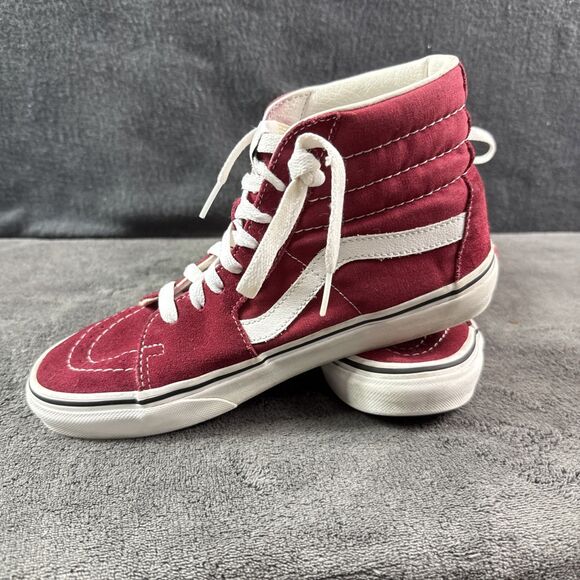 Vans Sk8-Hi Shoes Maroon W 7.5 Mens 6 US Canvas Casual High Top Skater Sneakers - Picture 3 of 9